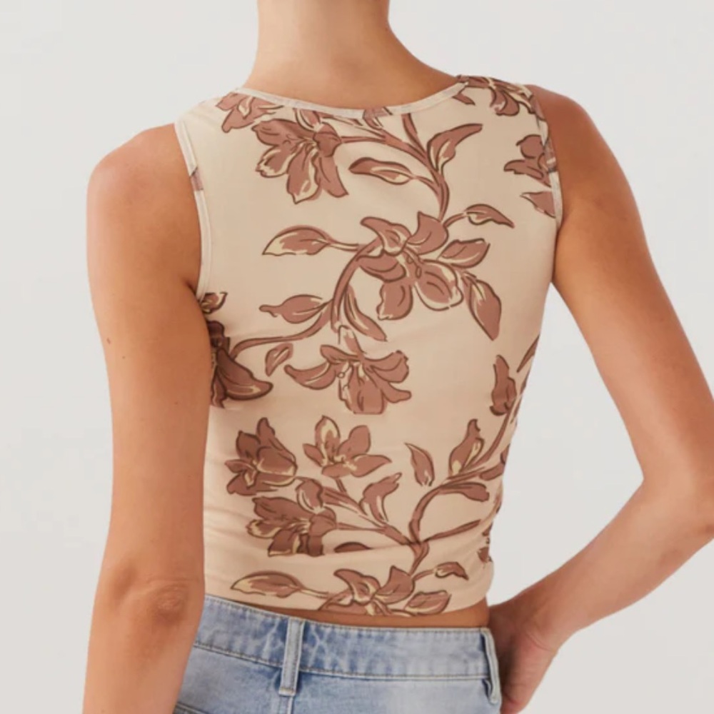 Peppermayo Beyond Cut Out Mesh Top - Hazel Bloom - Picture 2 of 5